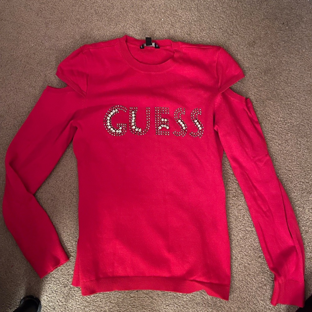 Guess red sweater